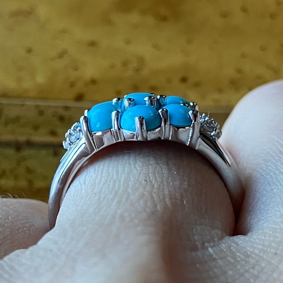 Sleeping Beauty Turquoise Sterling Silver Ring Size 7 - Picture 2 of 10